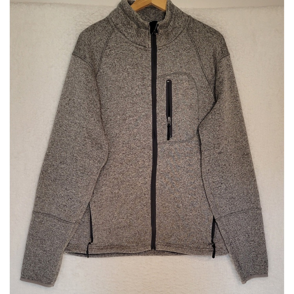 Victory Rugged Wear Men's Gray Sweatshirt‎ Size LT Large Tall Full Zip Coat 0984